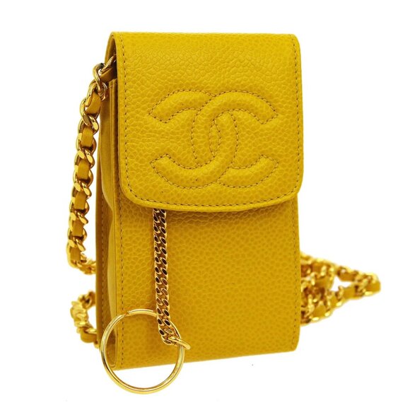 Chanel Yellow Calfskin Timeless Shoulder Bag Pochette 04376 - Picture 1 of 10